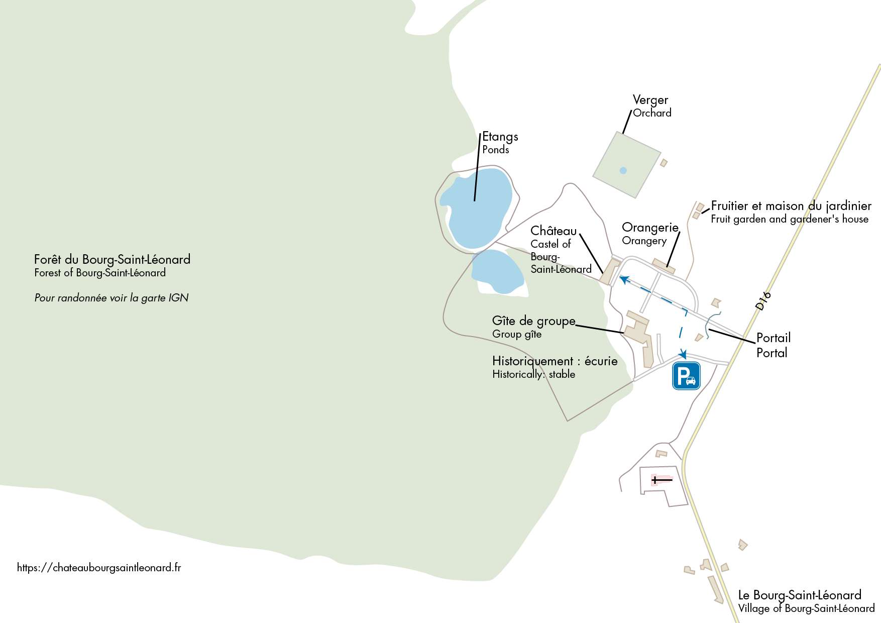 plan du chateau du bourg saint léonard
